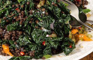 Cavolo Nero with Puy Lentils & Hot Sauce