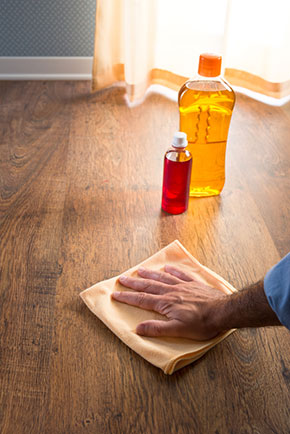 Do not clean waxed wood with vinegar